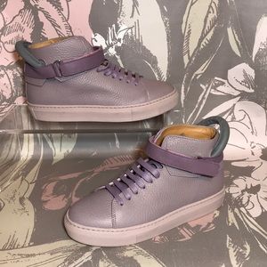 Buscemi Brand Lilac Leather Upper/Insoles High Top Fashion Sneakers Sz 32 EU o…